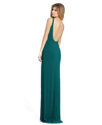 Women's Sleeveless Scoop Neck Ruched Side Knot Gown