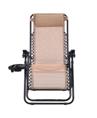 2PCS Zero Gravity Chairs Lounge Patio Folding Recliner Outdoor