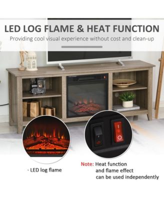 60" W x 23.5" H Electric Cabinet Fireplace w/ Mantel, TV Sd