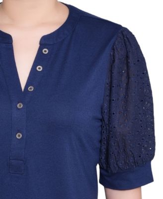 Women's Puff Elbow Sleeve Top