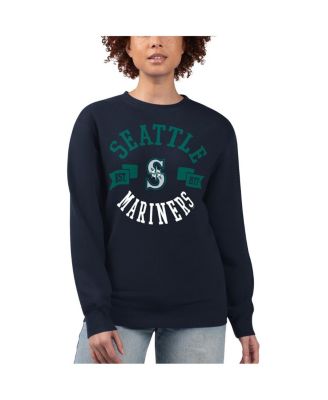 G-III 4Her by Carl Banks - Women's Navy Seattle Mariners Team Logo Fleece Pullover Sweatshirt