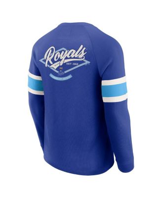 Darius Rucker Collection by Men's Royal Kansas City Royals Waffle-Knit Raglan Long Sleeve Henley T-Shirt