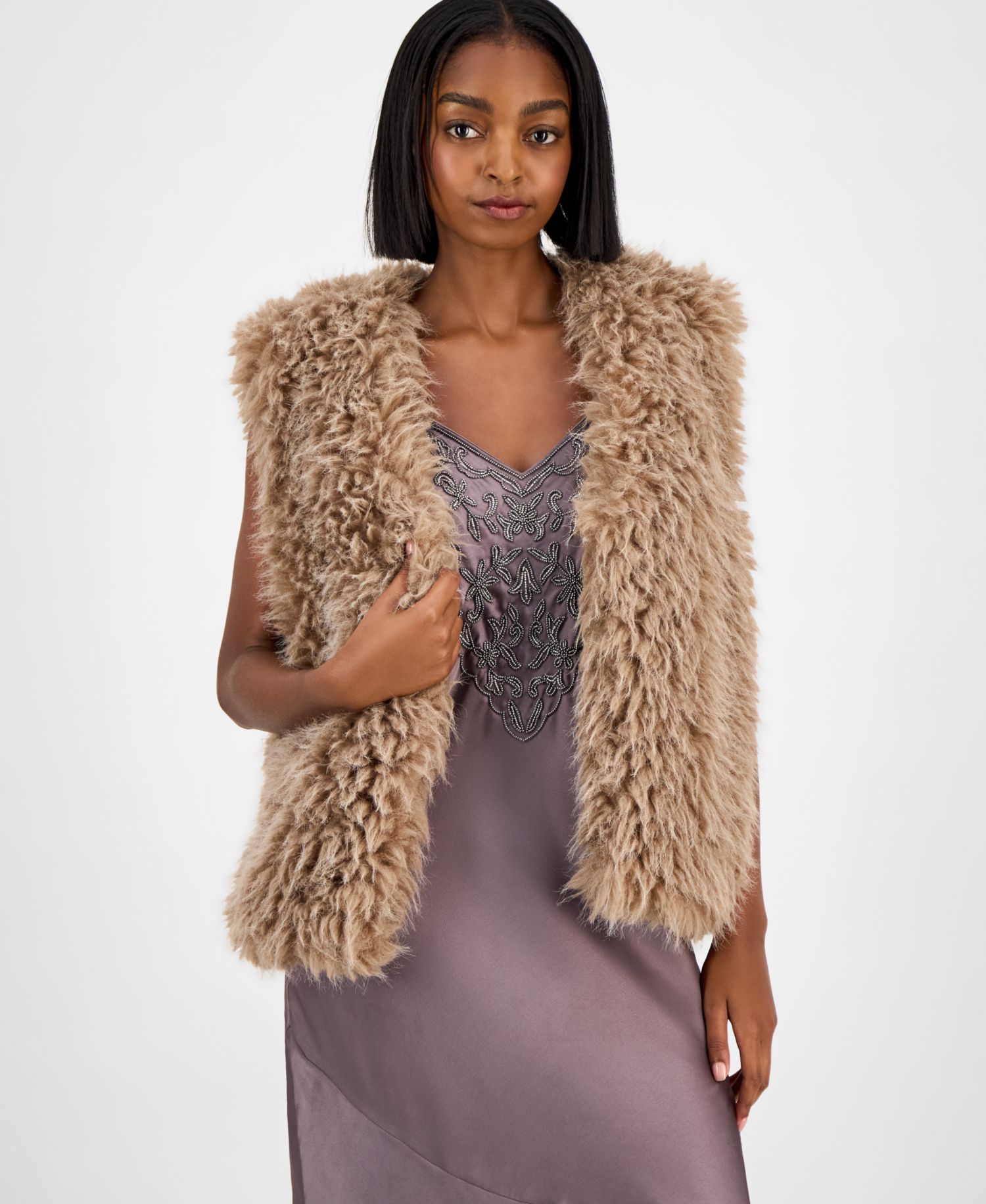 Women's Shaggy Faux-Fur Vest