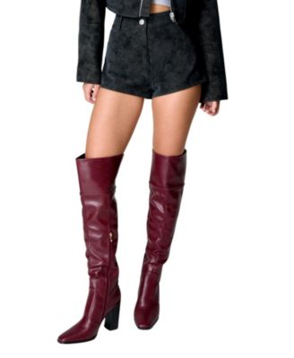 Women's Distressed Faux Leather Hotpants
