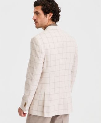 Men's Classic-Fit Tan Patterned Blazer