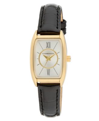 Women's Modena Black Leather Strap Watch, 22mm