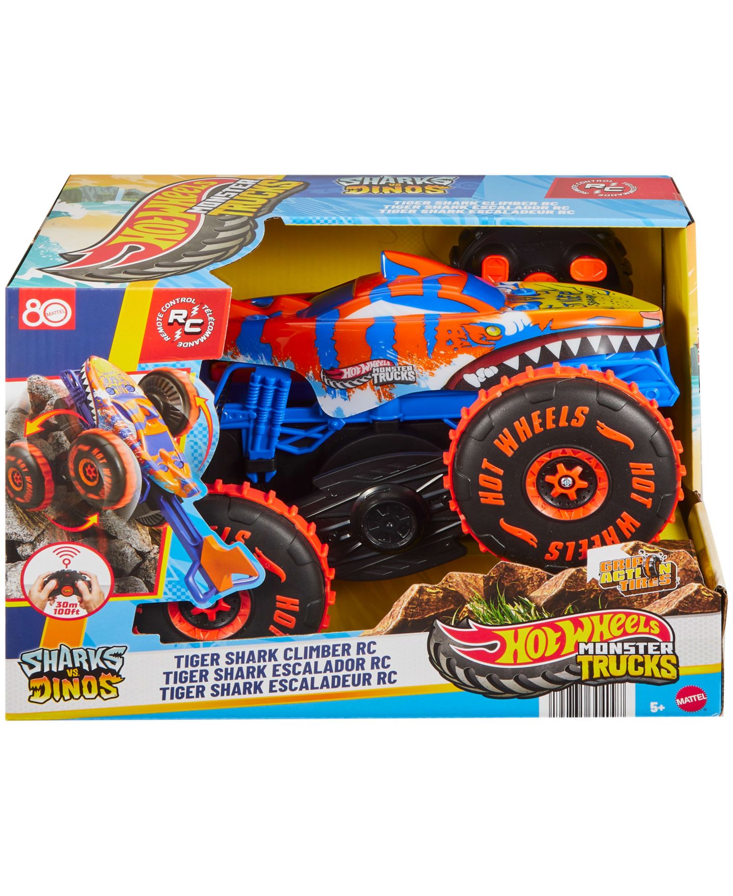 Детская игрушка Hot Wheels Monster Trucks Tiger Shark Climber RC Vehicle — фото 6