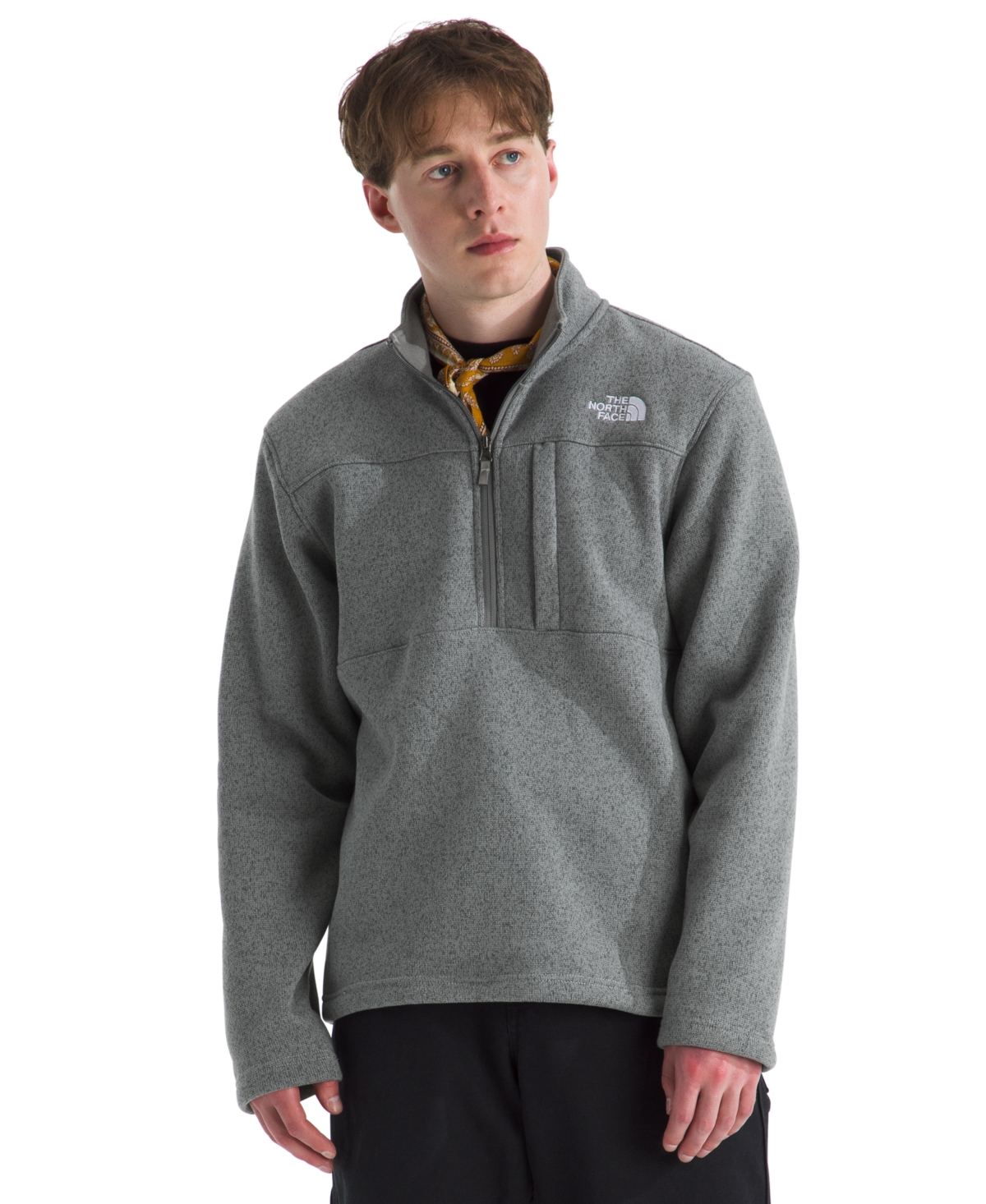 The North Face Men's Gordon Lyons Quarter Zip Jacket In Gray