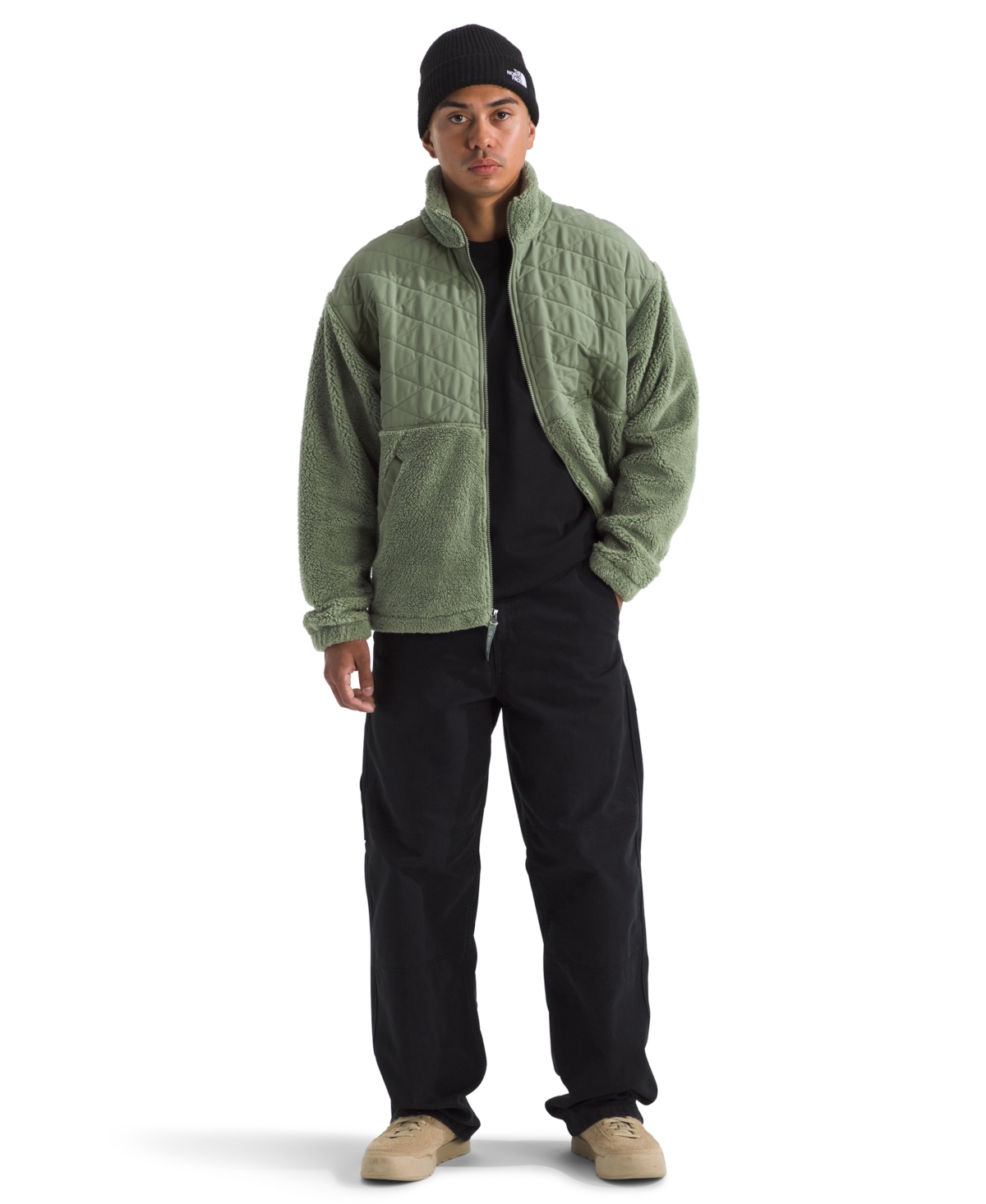 The North Face Men's Cabin Fleece Full Zip Jacket In Green
