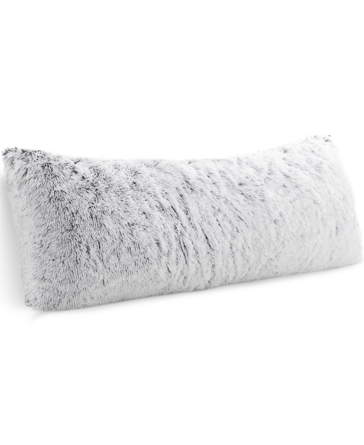 Cheer Collection Faux Fur Body Pillow, 20" X 54" In Gray
