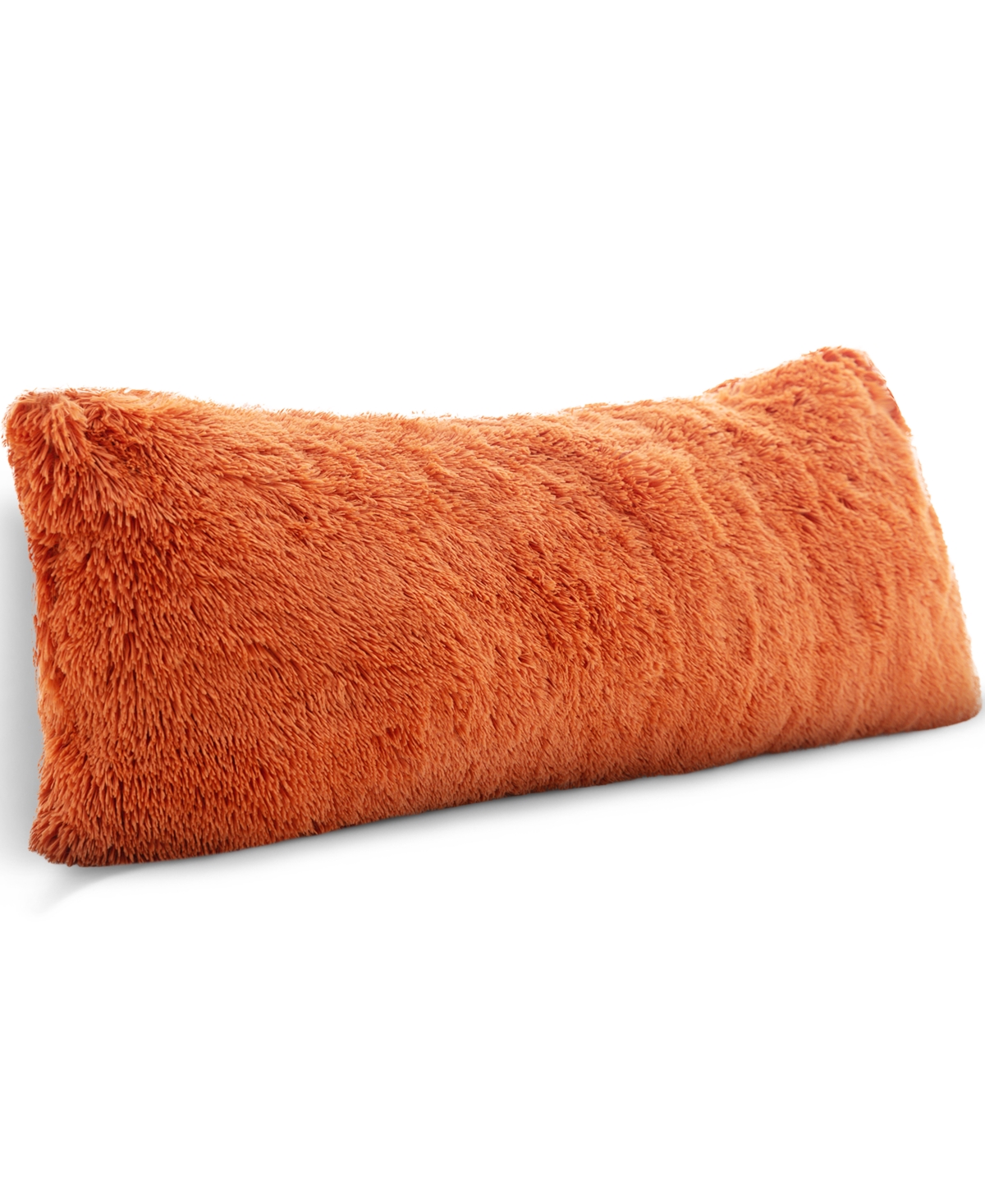 Cheer Collection Faux Fur Body Pillow, 20" X 54" In Brown