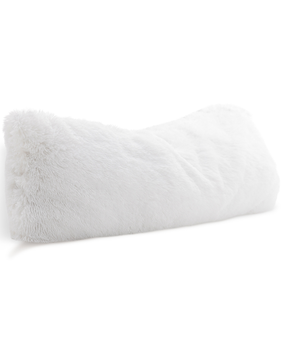 Cheer Collection Faux Fur Body Pillow, 20" X 54" In White