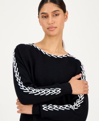 Women's Ribbed Dolman-Sleeve Sweater