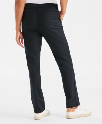Women's Straight-Leg Knit Twill Pants, Macy's Exclusive