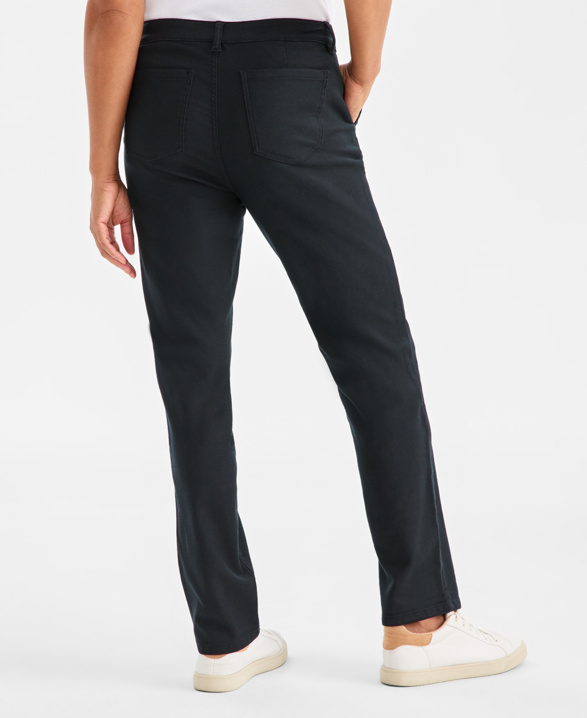 Style & Co Petite Straight-Leg Twill-Pants, Macy's Exclusive