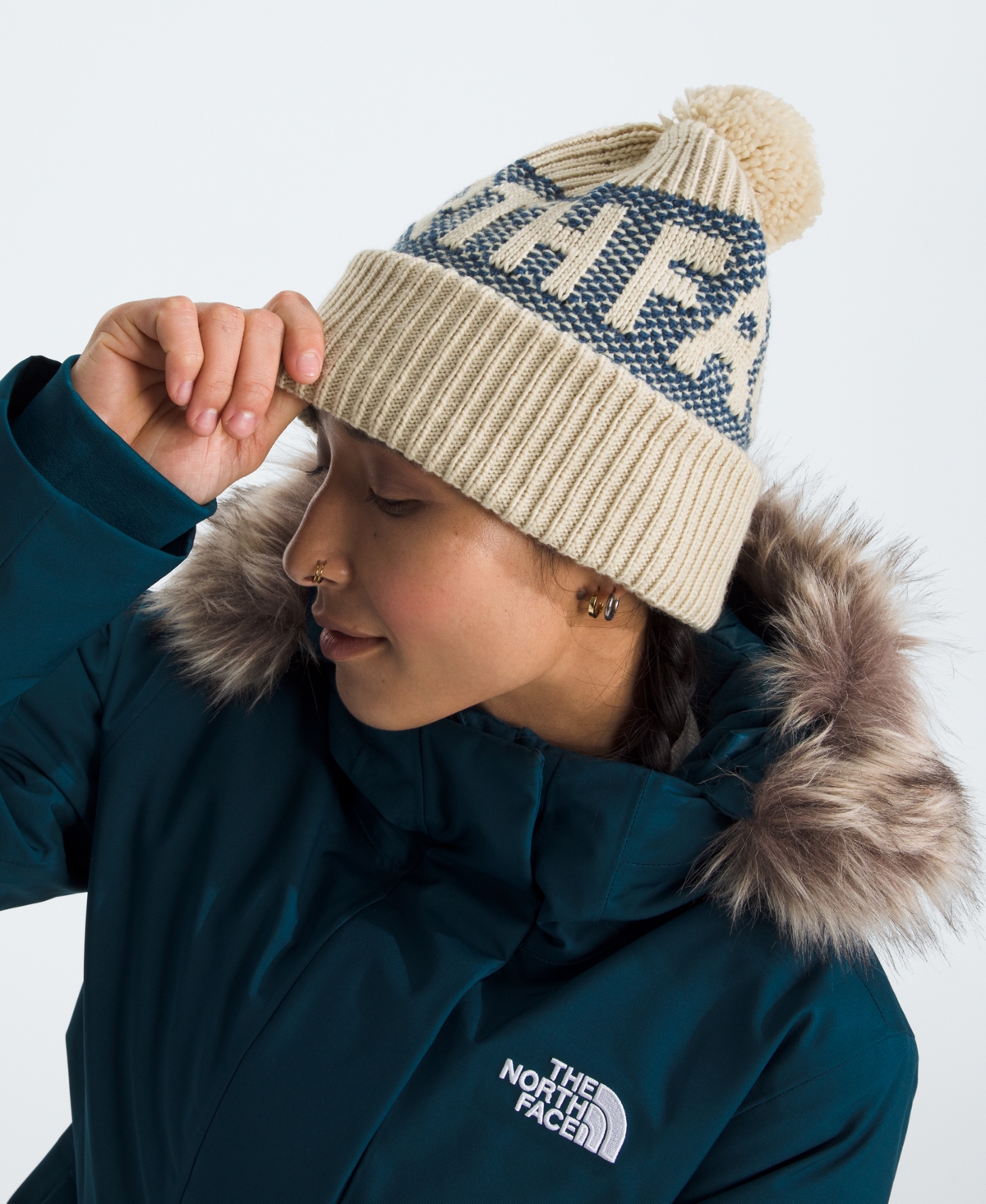 The North Face Men's Retro Cabin Beanie In White