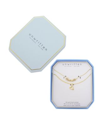 Cubic Zirconia Mom and Heart Pendant Layered Necklace Set