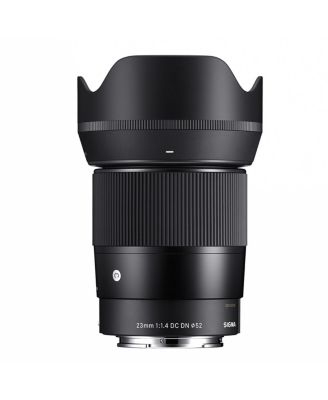 23mm f/1.4 DC DN Contemporary Lens for Sony E Bundle with 52mm Filter Kit, Lens Pouch, Lens Cleaner, Cleaning Kit, Lens Cap Tether