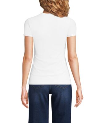 Women's Short Sleeve Tugless Double Layer Crew Neck Knit Top