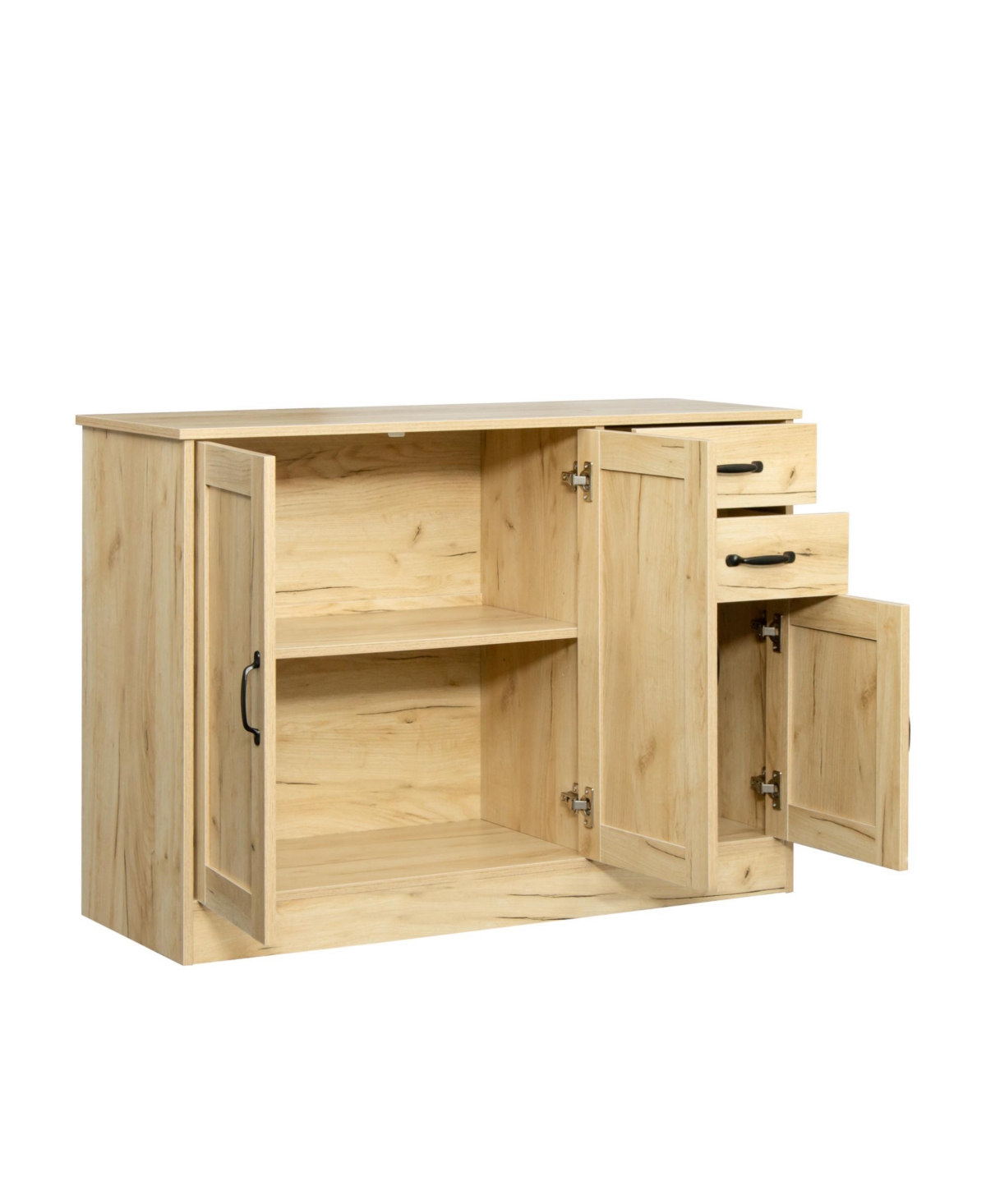 Casainc Modern Wood Sideboard with 2 Doors, 2 Drawers and Central Storage for Entryway or Dining