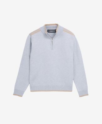 Boy's Shoulder Detail Quarter-Zip Sweater
