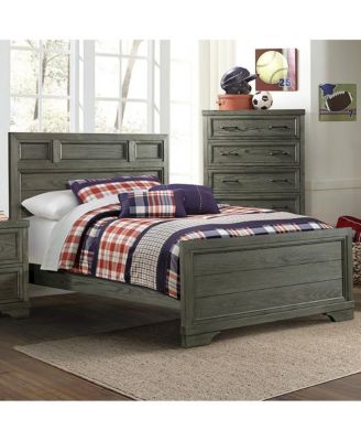 Foundry Traditional Wood Complete Full Bed in Brushed Pewter