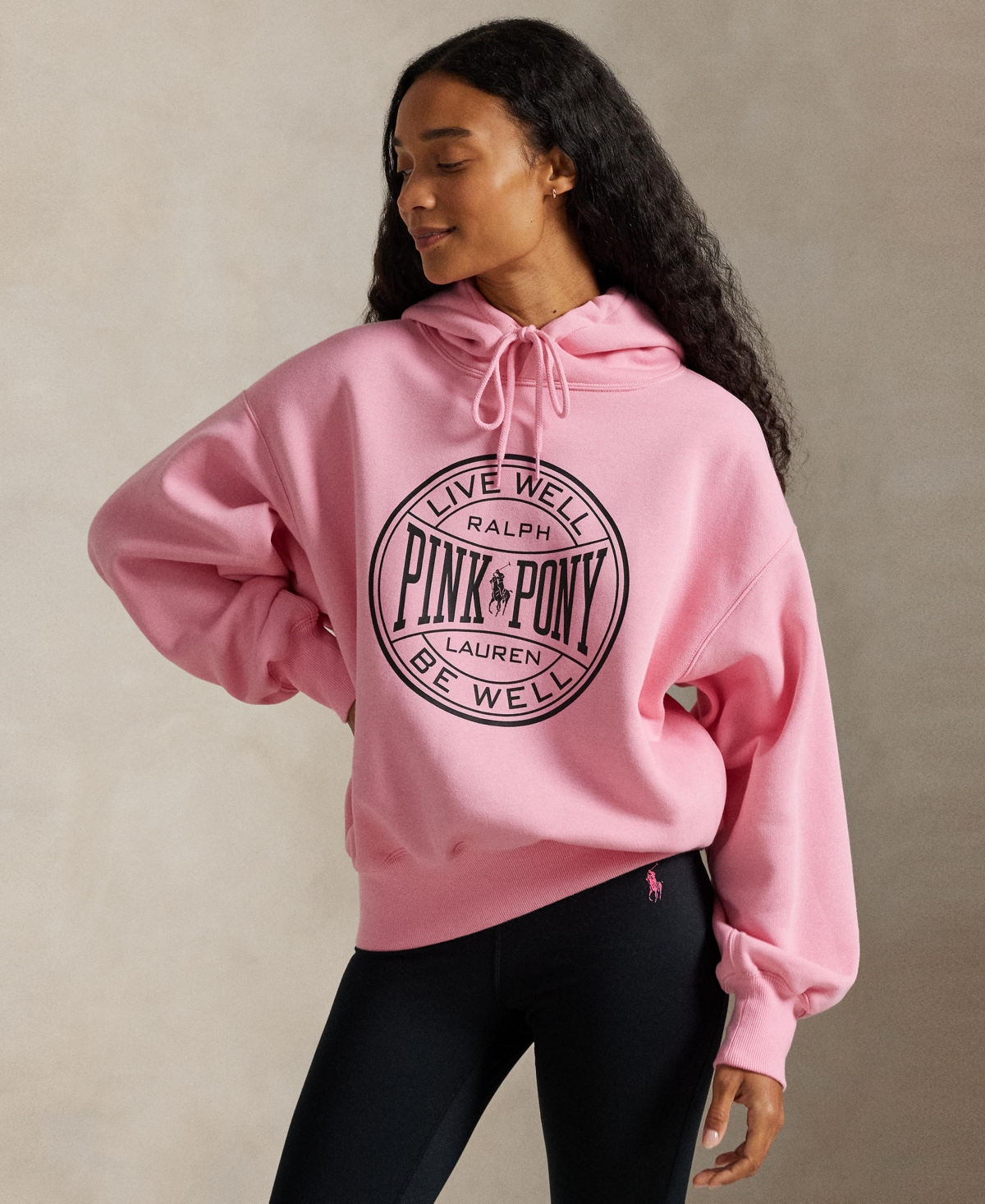 Polo Ralph Lauren Women's Pink Pony Logo Long Sleeve Hoodie