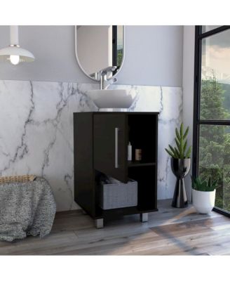 18"In MDF Single Door Open Shelves Bathroom Vanity