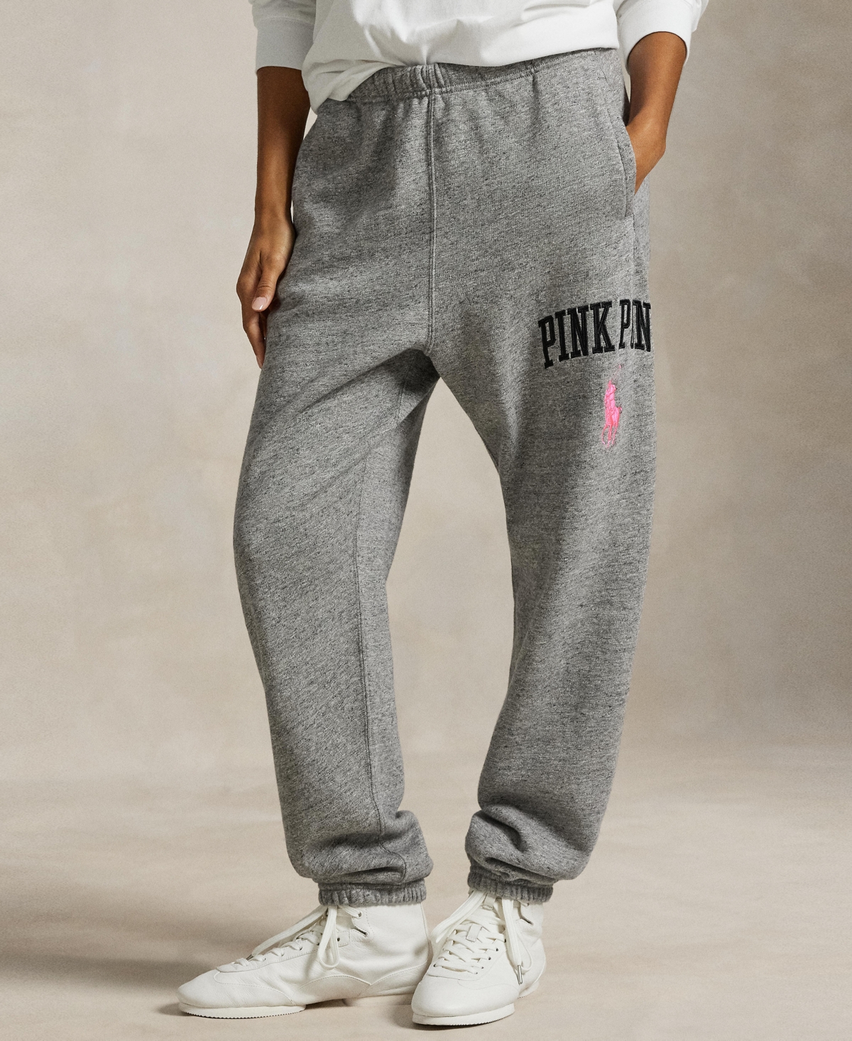 Polo Ralph Lauren Women's Pink Pony Mid-rise Sweatpants In Gray