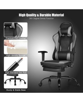 Massage Gaming Chair Racing Computer Task Chair Recliner w/Footrest