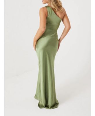 Women's One Shoulder Satin Bridesmaid Dress