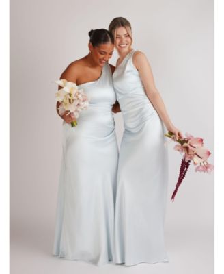 Women's One Shoulder Satin Bridesmaid Dress