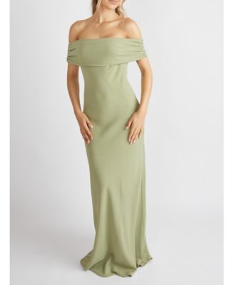 Women's Bardot Gathered Crepe Bridesmaid Dress
