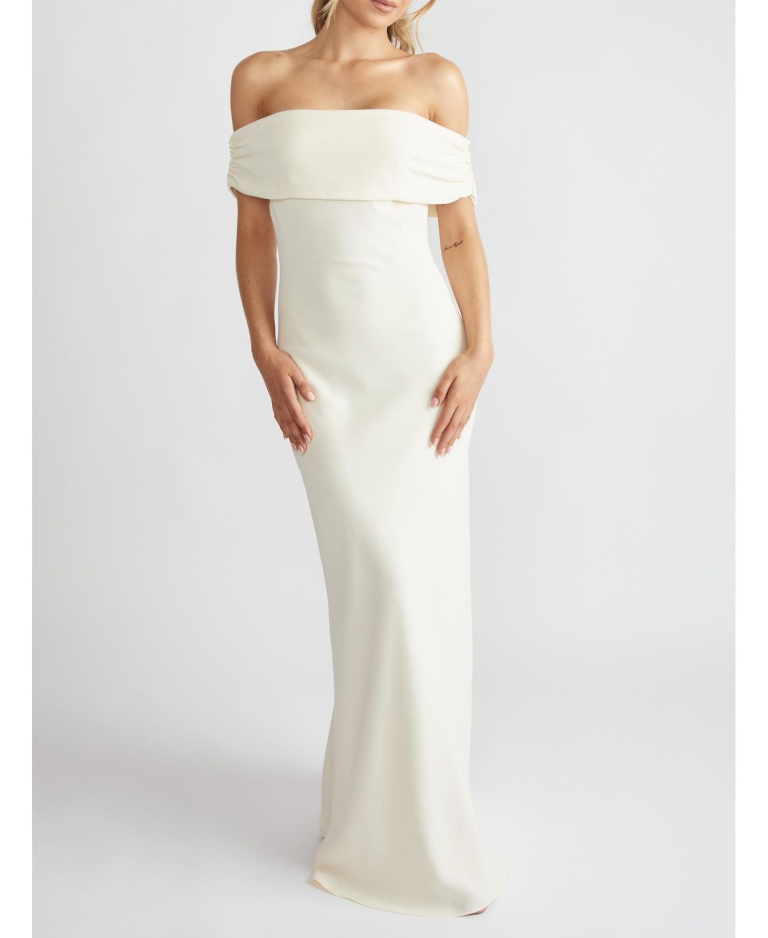 Women's Bardot Crepe Bridesmaid Dress