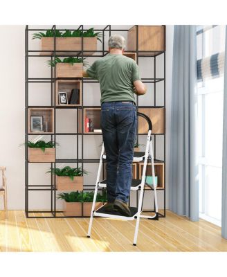 3 Step Ladder Folding Stool Heavy Duty 330Lbs Capacity Industrial Lightweight