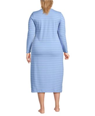 Plus Size Cotton Long Sleeve Midcalf Nightgown