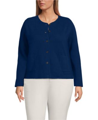 Plus Size Fine Gauge Cotton Milano Blazer Sweater