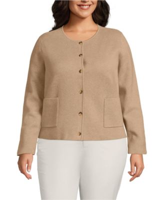 Plus Size Fine Gauge Cotton Milano Blazer Sweater