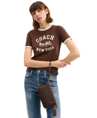 Plaza Small Signature Canvas Shoulder Bag