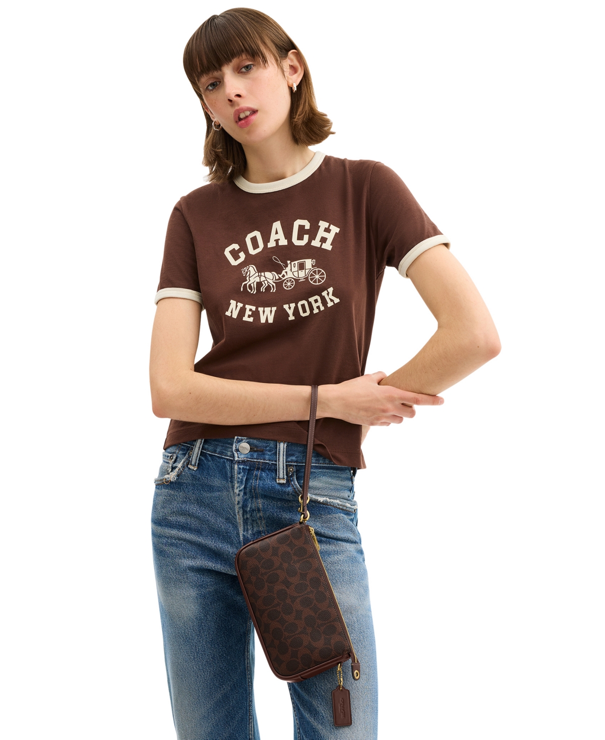 Coach Plaza Small Signature Canvas Shoulder Bag