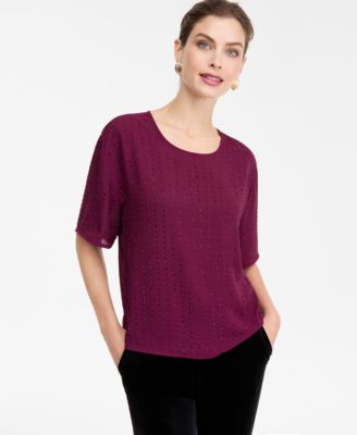 I.N.C. International Concepts - Women's Embellished Short-Sleeve Top