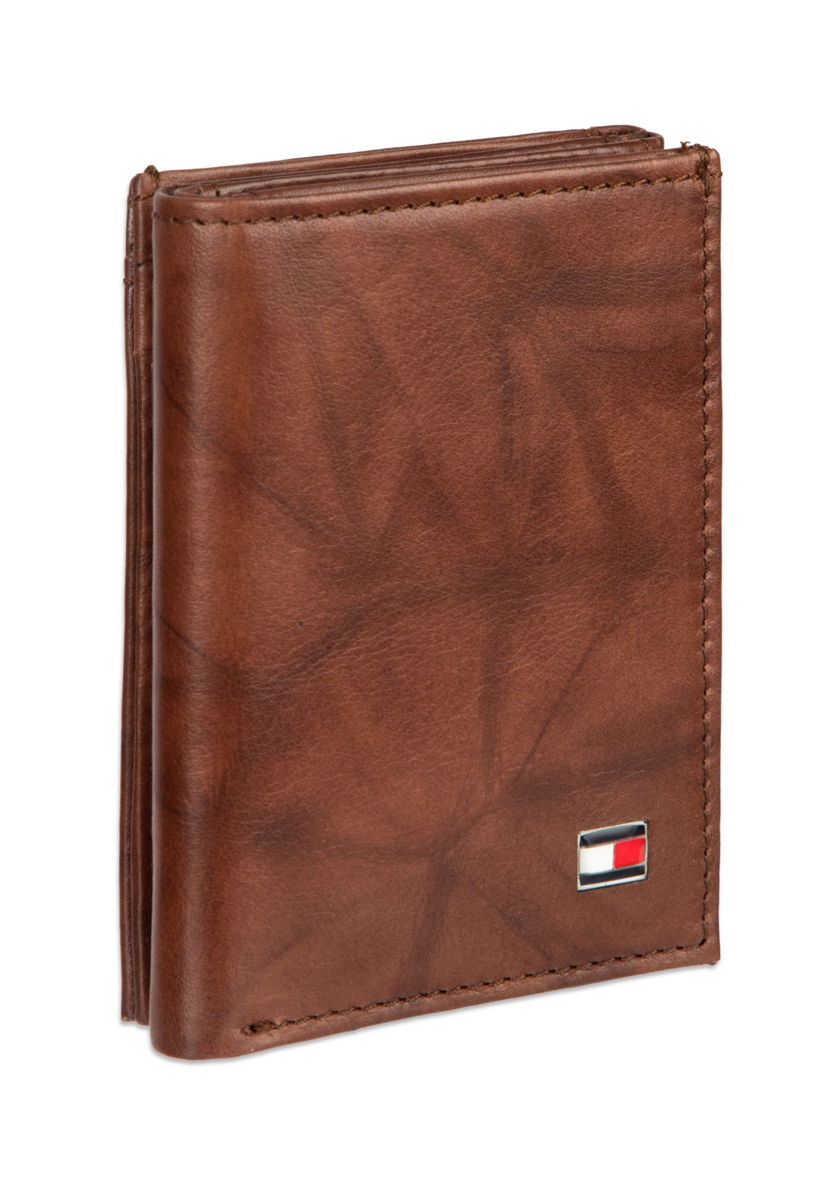 Tommy Hilfiger Men's Ribbon Striped Trifold Wallet In Brown