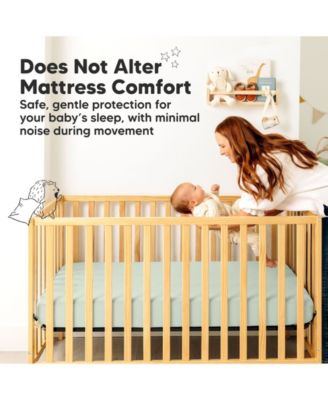 2-Pack Protect+ Waterproof Crib Mattress Protector Covers, Quin Quilted Cotton Baby Mattress Topper, Toddler Crib Sheets