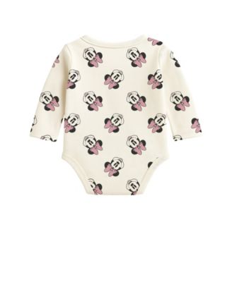 Baby Girls' Minnie Mouse Long Sleeve Bodysuit and Overall, 2-Piece Set