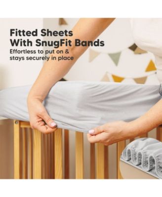 2-Pack Protect+ Waterproof Crib Mattress Protector Covers, Quin Quilted Cotton Baby Mattress Topper, Toddler Crib Sheets