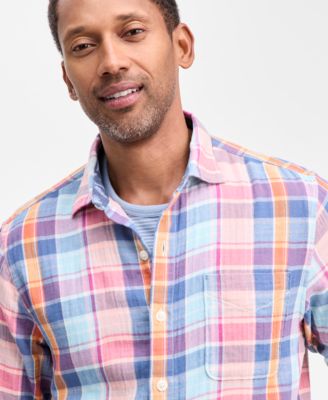 Men's Palma Roja Plaid Cotton Button Shirt