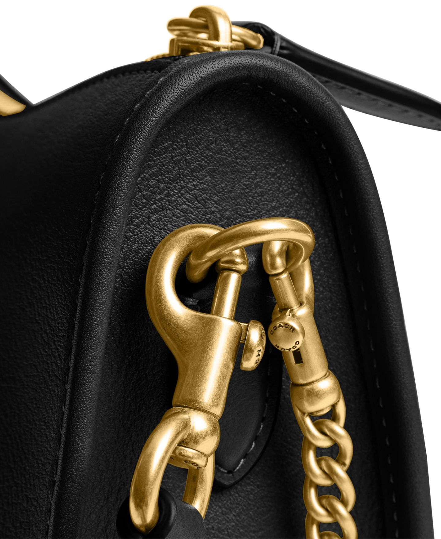 Женская сумка COACH Waverly Small Leather Shoulder, цвет: Латунный / Чёрный — фото 6