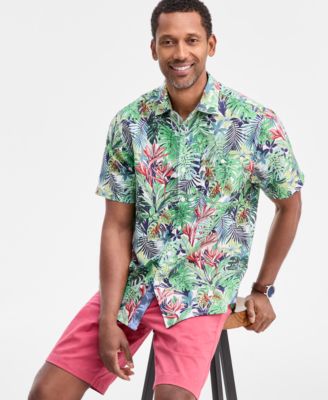 Tommy Bahama - Men's Sand Linen Verde Gardens Printed Short-Sleeve Shirt