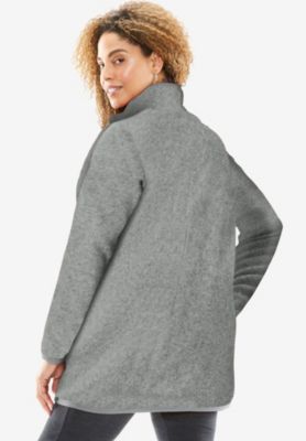 Plus Size Zip-Front Microfleece Jacket