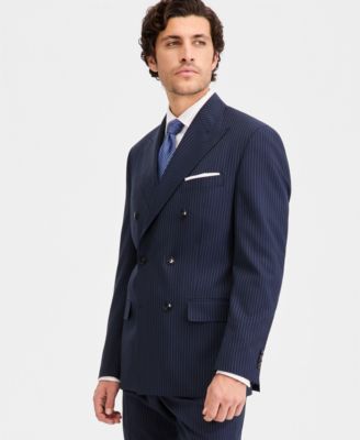 Men's Classic-Fit Navy Pinstripe Double-Breasted Suit Separates 